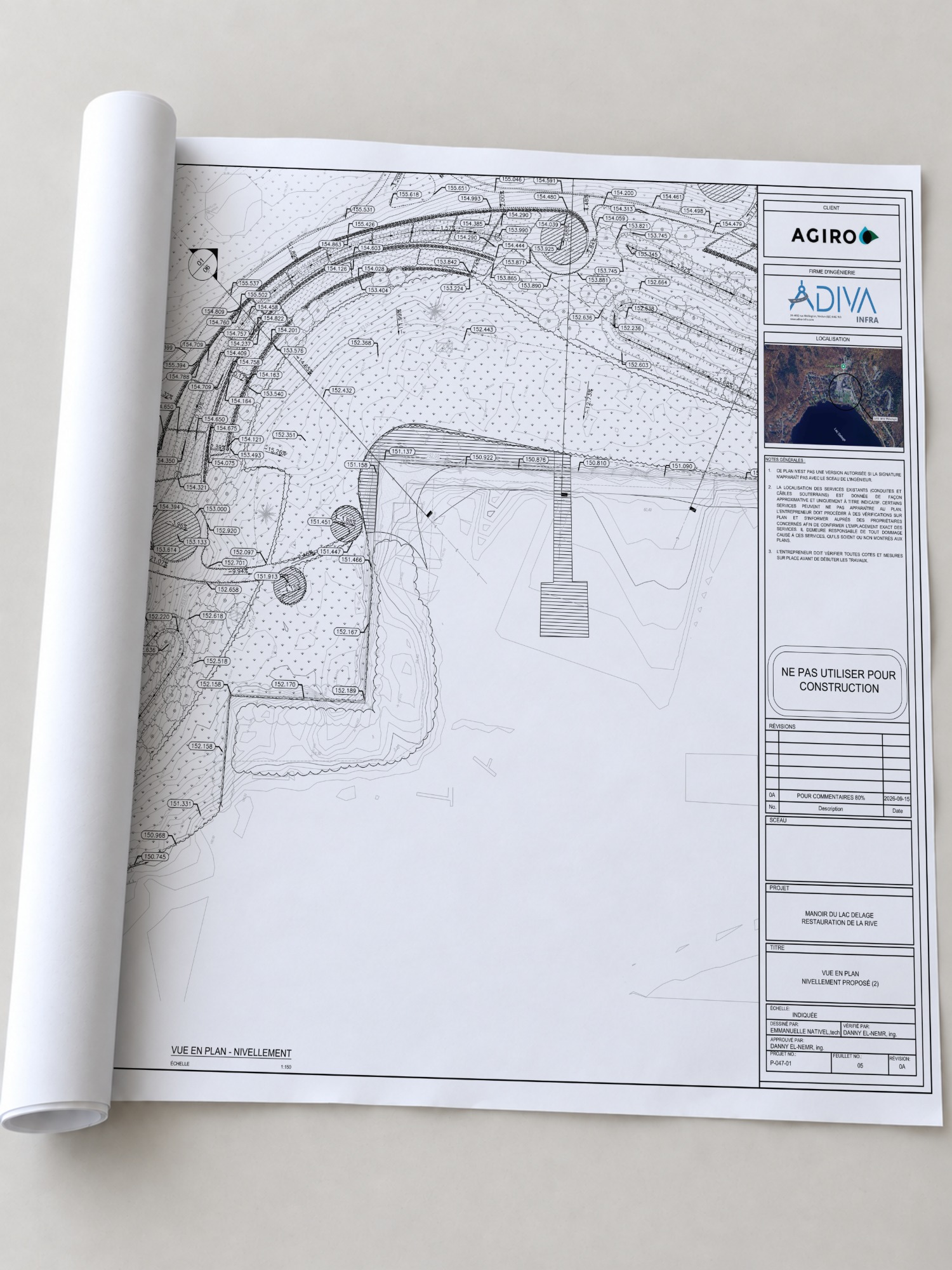 Plan de nivellement, Lac-Delage