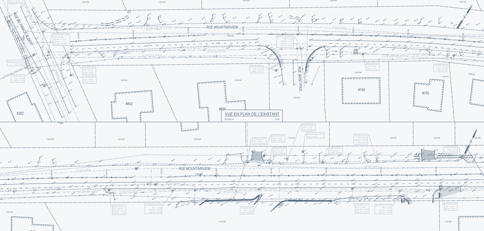 Plan de l’existant, rue Mountainview