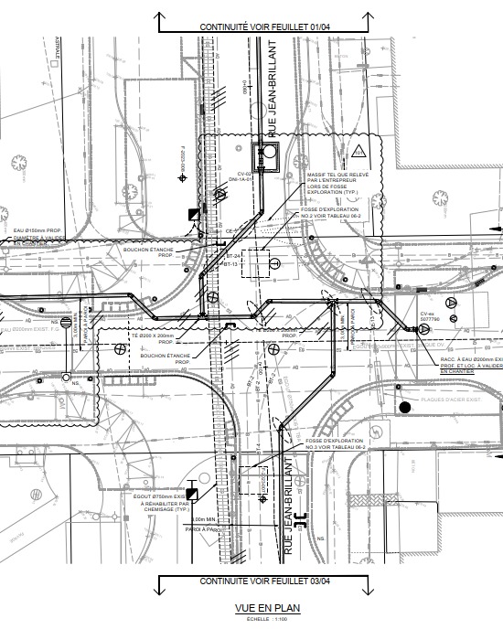 Extrait de plan : reconstruction de la rue Jean-Brillant, Montréal